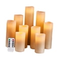 thumbnail image 3 of Lipstore 9 Pieces Flameless Flickering Pillar Candles Desktop Ornament Realistic Romantic, 3 of 8