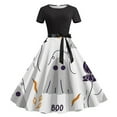 thumbnail image 1 of WILLBEST Robe sous Robe à Col Rond pour Femmes, Imprimé Mignon, Manches Courtes, Jupe en S, 1 of 2