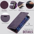 thumbnail image 4 of CaseMe Calf Leather Lining Microfibre Wallet Case for Samsung Galaxy A17 6.7-inch with RFID Blocking,Magnetic Closure,Card Slots,Cash Slot,Kickstand,Shockproof Flip Folio Protective Phone Case,Purple, 4 of 10
