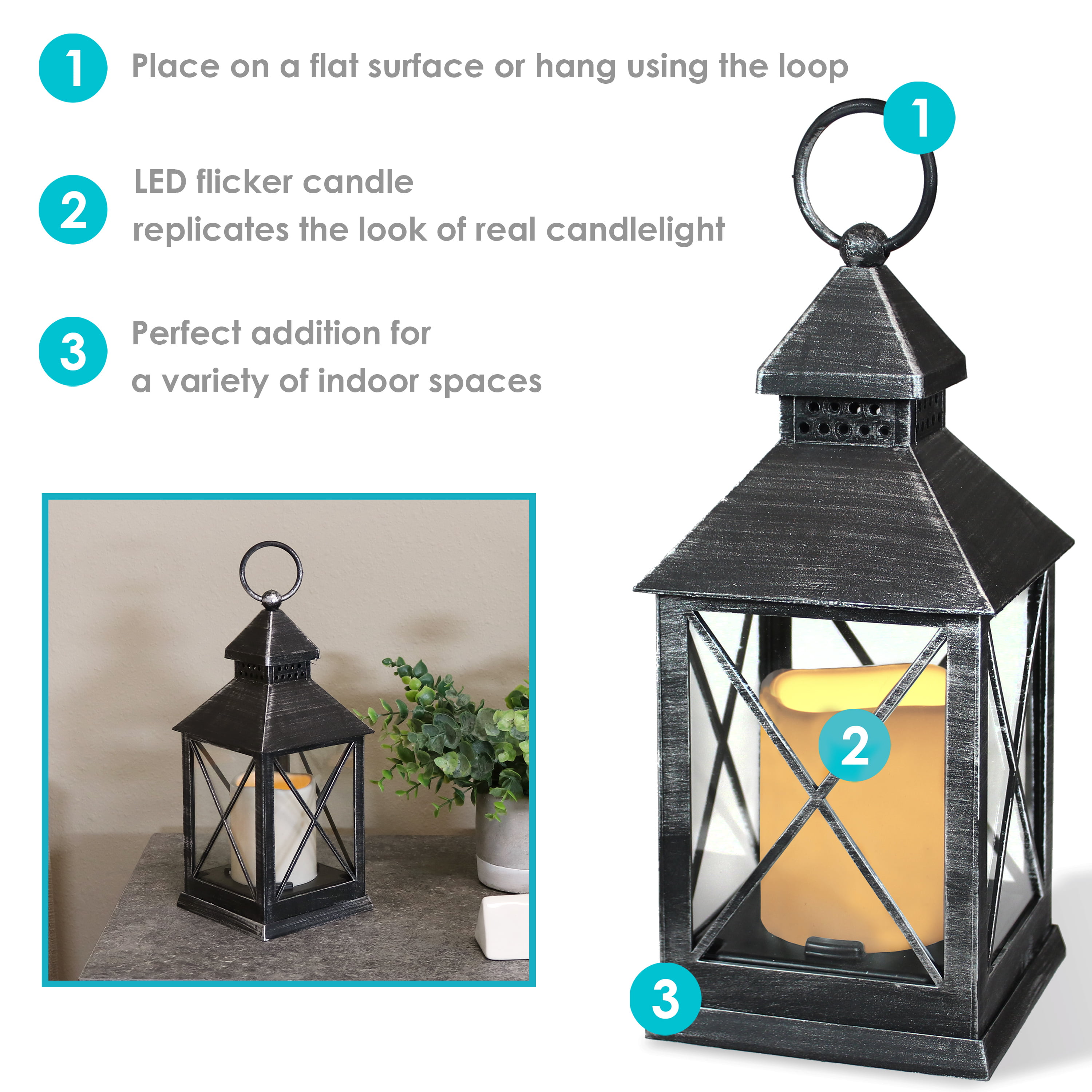 Sunnydaze 10 Yorktown Black Traditional Style Plastic And Glass Battery  Operated Indoor Led Candle Lantern - 4 Lanterns : Target