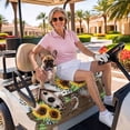 thumbnail image 3 of Golf Cart Seat Covers for 2 Seater,Yellow Sunflowers Microfiber Cart Seat Towel Blanket,Western Star Farmhouse White Wooden Absorbent Breathable Non Slip Bench Seats Protector for Golf Course 51"x31", 3 of 9