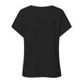 thumbnail image 4 of Tops For Women Trendy Summer Casual Cap Short Sleeve Basic Textured Solid Color Round Neck T Shirts Blouse Medium Pack Long Sleeve Women Layering Tee Long Sleeve Compression Shirts Women Long Sleeve, 4 of 4