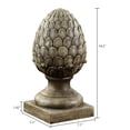 thumbnail image 3 of HomeStock Renaissance Refinement Weathered Brown Finish, MgO Artichoke Decorative Finial Statue With Scroll Design in Base, 1 Ft. Tall with Pedestal, Entryway Decorative Accent, 3 of 6