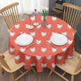 thumbnail image 3 of Red Chicken Pattern Round Tablecloth 60"x60",Wrinkle Wipeable Table Cloth for Kitchen Dining Room Picnic Patio Party, 3 of 6
