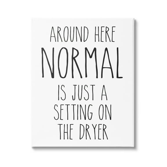 Stupell Industries Normal Dryer Setting Funny Laundry Dryer Lettering Graphic Art Gallery Wrapped Canvas Print Wall Art, Design by Lettered and Lined