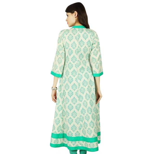 Phagun Kurta en Rayonne Ethnique de Designer Kurti Décontractée Damassé Tunique-Robe pour Femmes