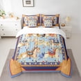 thumbnail image 2 of Feelyou Hippie Horse Animal Bedding Comforter Set 7 Pieces, Mandala Western Damask Full Bedding Set, Vintage Bohemian Style Reversible Fitted Sheet Flat Sheet, Lightweight Room Decor, 2 of 8
