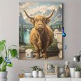 thumbnail image 4 of Highland Cow Toilet Paper Canvas Print, Suitable for Living Room, Bedroom, Bathroom, Kitchen, Office, Bar, 4 of 8