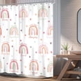 thumbnail image 3 of Kid Girls Shower Curtain, Boho Rainbow Cute Inspirational Quote Shower Curtain, Watercolor Pink Lovely Polka Dot You are 72Wx72L Inch Bathroom Set Bath Curtain Bathtub Accessories Home Decor, 3 of 6