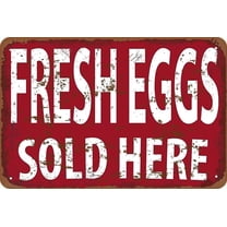 Tin Sign-Farm Fresh Eggs Sale Vintage Metal Tin Sign, Wall Art for Home & Shop, 12x8 In