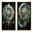 thumbnail image 2 of Designart "Crescent Moon and Symbols" Symbols Framed Wall Art Set Of 2 - Gold Fantasy Frame Gallery Set For Office Decor, 2 of 7