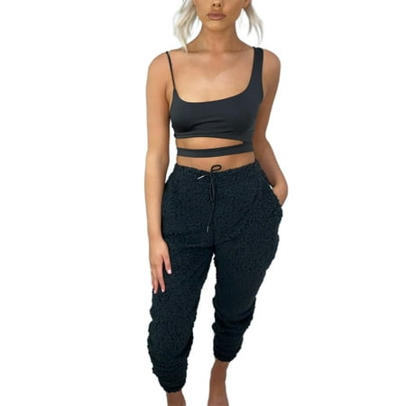 

COUTEXYI Women Pajama Pants Warm Fleece Lounge Pants Sleepwear Bottoms Trousers with Pockets