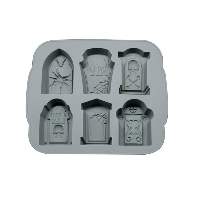 Large Tombstone-shaped Ice Cube Mold Silicone Ice Cube Tray Silicone Ice  Cube Molds For Whiskey, Cocktails, Beverages, Iced Tea & Coffee Cute And Funny  Ice Tombstone-shaped BPA Free Gray 