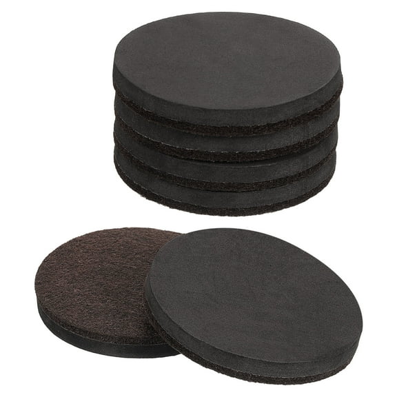 Furniture Pads, 8Pcs 3.5" - Felt Reusable Round Sliding Pads, Floor Protectors for Hardwood Floors (Brown)