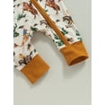 thumbnail image 5 of Western Newborn Baby Girl Boy Clothes Zip Up Romper Cow Print Long Sleeve Jumpsuit Headband Fall Winter Outfit, 5 of 6