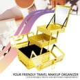 thumbnail image 5 of Armored Acrylic Case Professional Makeup Artist Train Case Organizer Makeup Box Storage in Gold by Ver Beauty-VK00587, 5 of 8