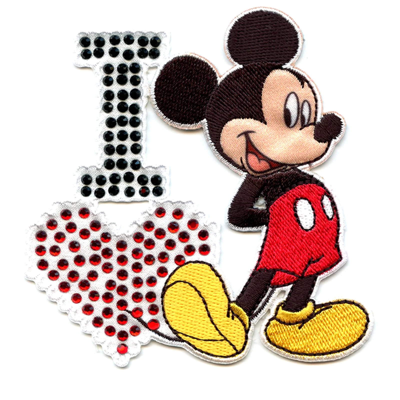 7.5" Disney mickey mouse 4 poses fabric applique iron on character 