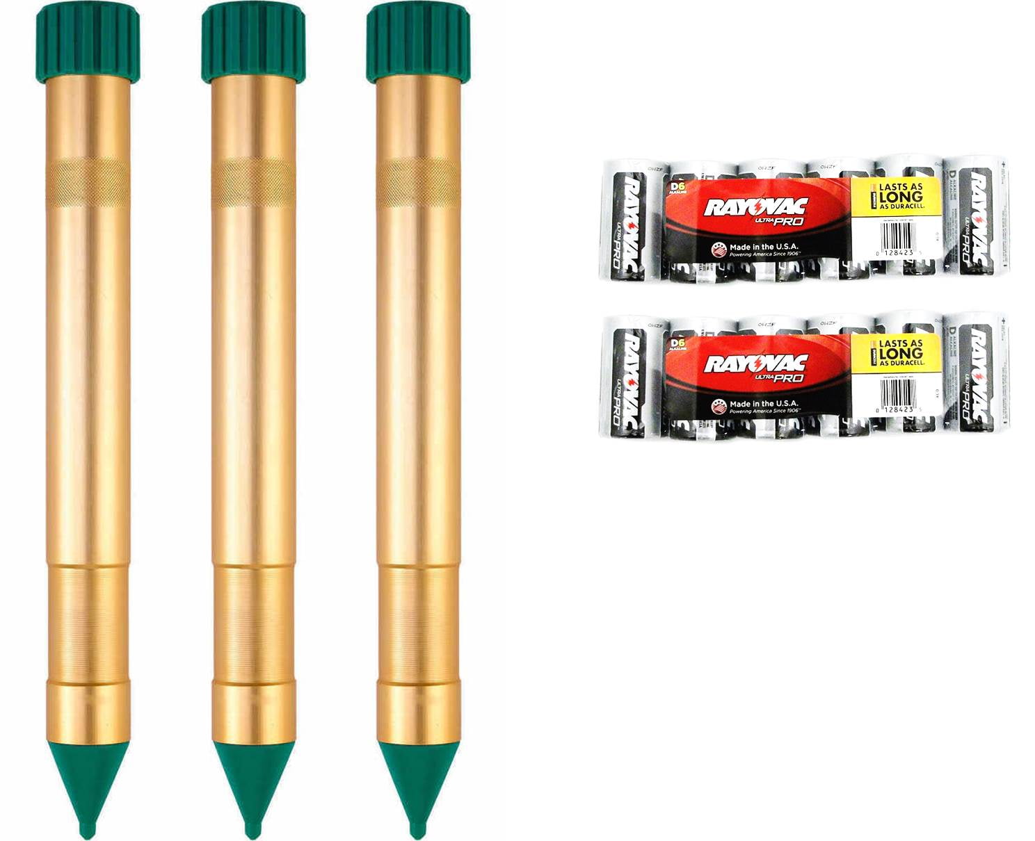 P3 Vibrasonic Molechaser Kit 3 Sonic Spikes P7906 Plus D Size Batteries