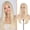 Blonde, variant on SUCS Brown Blonde Wig with Curtain Bangs - Lace Front Hairline Middle Part Long Layered Natural Looking Straight Synthetic Hair Wigs for Women Daily Party, 24 Inch Brown Mixed Blonde