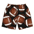 thumbnail image 4 of Bixox Men's Brown Football On Black printing Casual Classic Fit Short Summer Beach Shorts, 4 of 6
