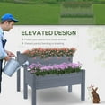 thumbnail image 3 of Outsunny 34" x 34" x 28" Raised Garden Bed 2-Tier Wooden Planter Box for Backyard, Patio to Grow Vegetables, Herbs, and Flowers, Gray, 3 of 9