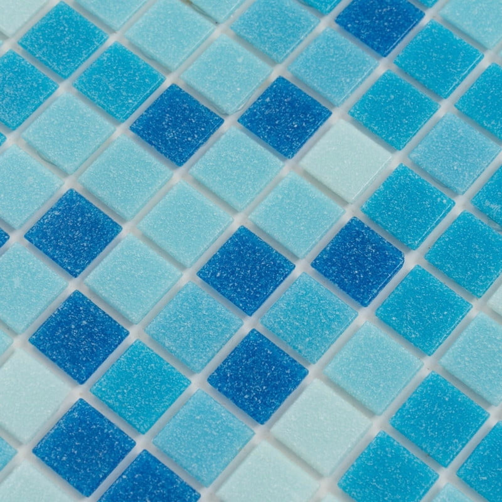 Mingles 12 in. x 12 in. Glossy Blue and White Glass Mosaic Wall and Floor Tile (20 sq. ft./case) (20-pack)