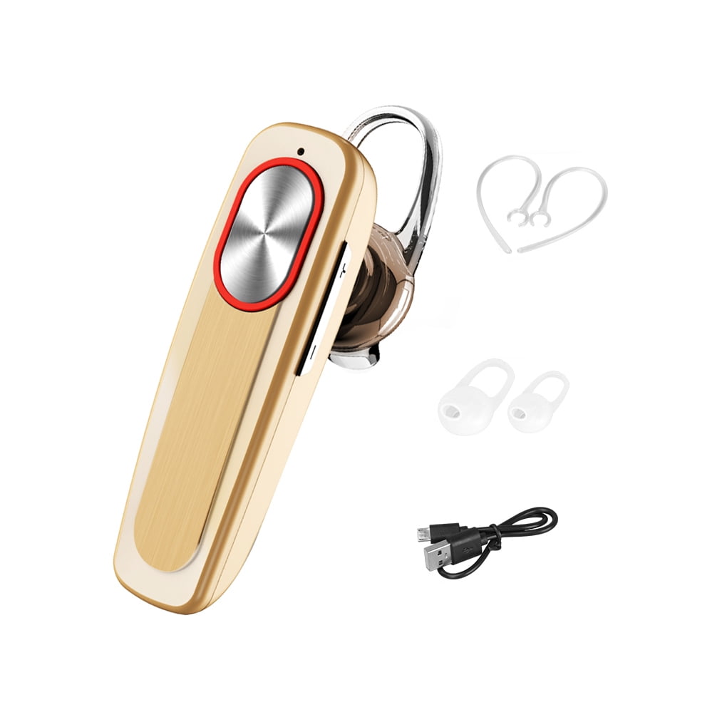 TureClos Bluetooth 4.1 Earphone Single Business Headphone Stereo Sound  Handsfree Call Wireless Earphone, Gold - Walmart.com