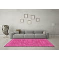 thumbnail image 3 of Ahgly Company Indoor Round Abstract Pink Modern Area Rugs, 5' Round, 3 of 4