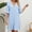 *Sky Blue, variant on ClodeEU Women's Summer Solid Color V Neck 3/4 Ruffle Sleeve Dress, Loose Fit Casual Flowy Mini Dress Army Green,Women's Plus L
