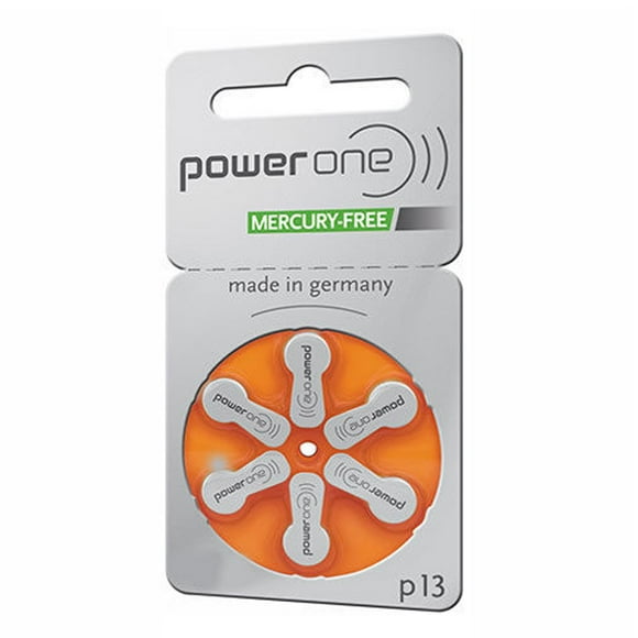 60-Pack Size p13 PowerOne Hearing Aid Batteries