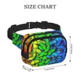 thumbnail image 4 of Fotbe Multicolored Butterflies Cangurera Cuadrada con Estampado de Doble Capa, Bolsa de Cintura Ajustable Mini para Hombres y Mujeres, 4 of 9