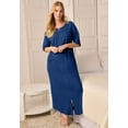 thumbnail image 4 of Dreams & Co. Women's Plus Size Long French Terry Zip-Front Robe (Petite Available), 4 of 6