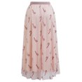 thumbnail image 6 of CHICWISH Women Christmas Shimmer Candy Cane Print Mesh Tulle Midi Skirt Cute High Waist A-Line Casual Holiday Skirts Pink, 6 of 8