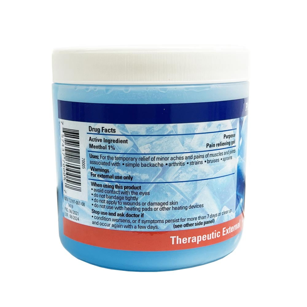 1 Ice Analgesic Gel Menthol Muscle Rub Pain Relief Cream 8 Oz Jar Sore Strained