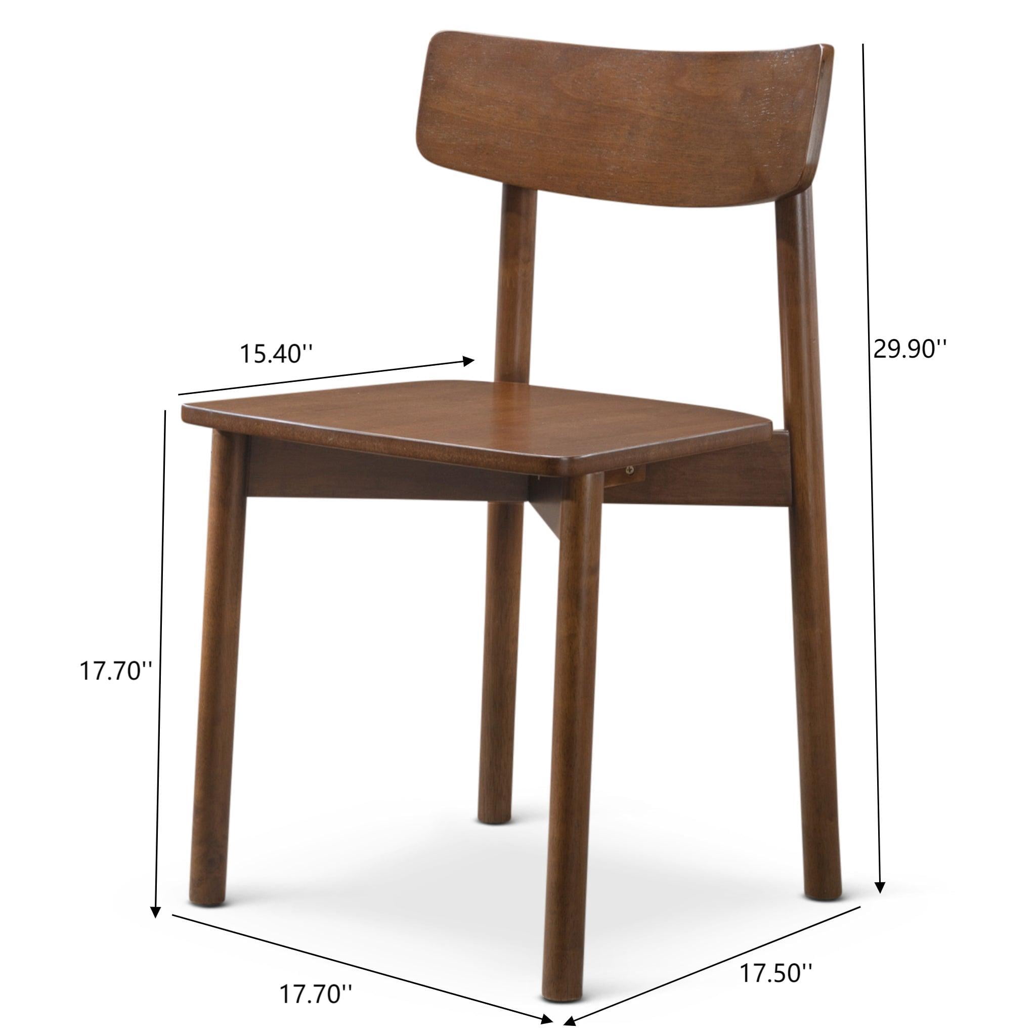 Euroco Dining Chairs Set of 2, Mid-Century Modern Kitchen Chair with Solid Wood,Farmhouse Dining Room Chairs,Brown