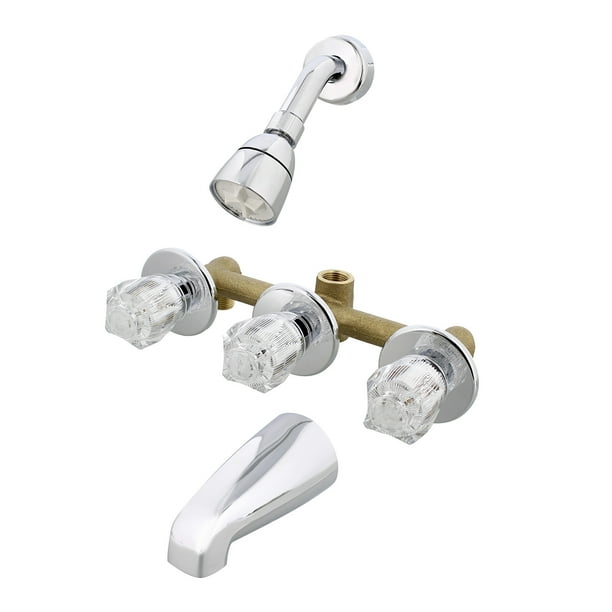 Empire Faucets Tub Spout 3 Handle Bathtub Faucet with Shower Diverter