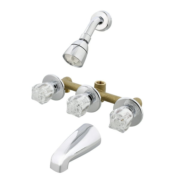 Empire Faucets Tub Spout 3 Handle, How To Replace Bathtub Faucet Knobs