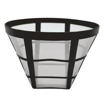 1 Pc No.4 Cone Reusable Replacement Coffee Maker Basket Filter Compatible Coffee Bar Brewer Filters, Fit Most 8-12 Cup Basket Drip Coffee Machine BPA-Free, 4.42x2.18x3.67 Inch, Black