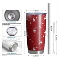 thumbnail image 6 of 20oz Tumblers Red Christmas Deer Pattern Stainless Steel Vacuum Insulated Double Wall Travel Tumbler Cups Mug with Lid and Straw,Cleaning Brush for Cold & Hot Drinks, 6 of 7