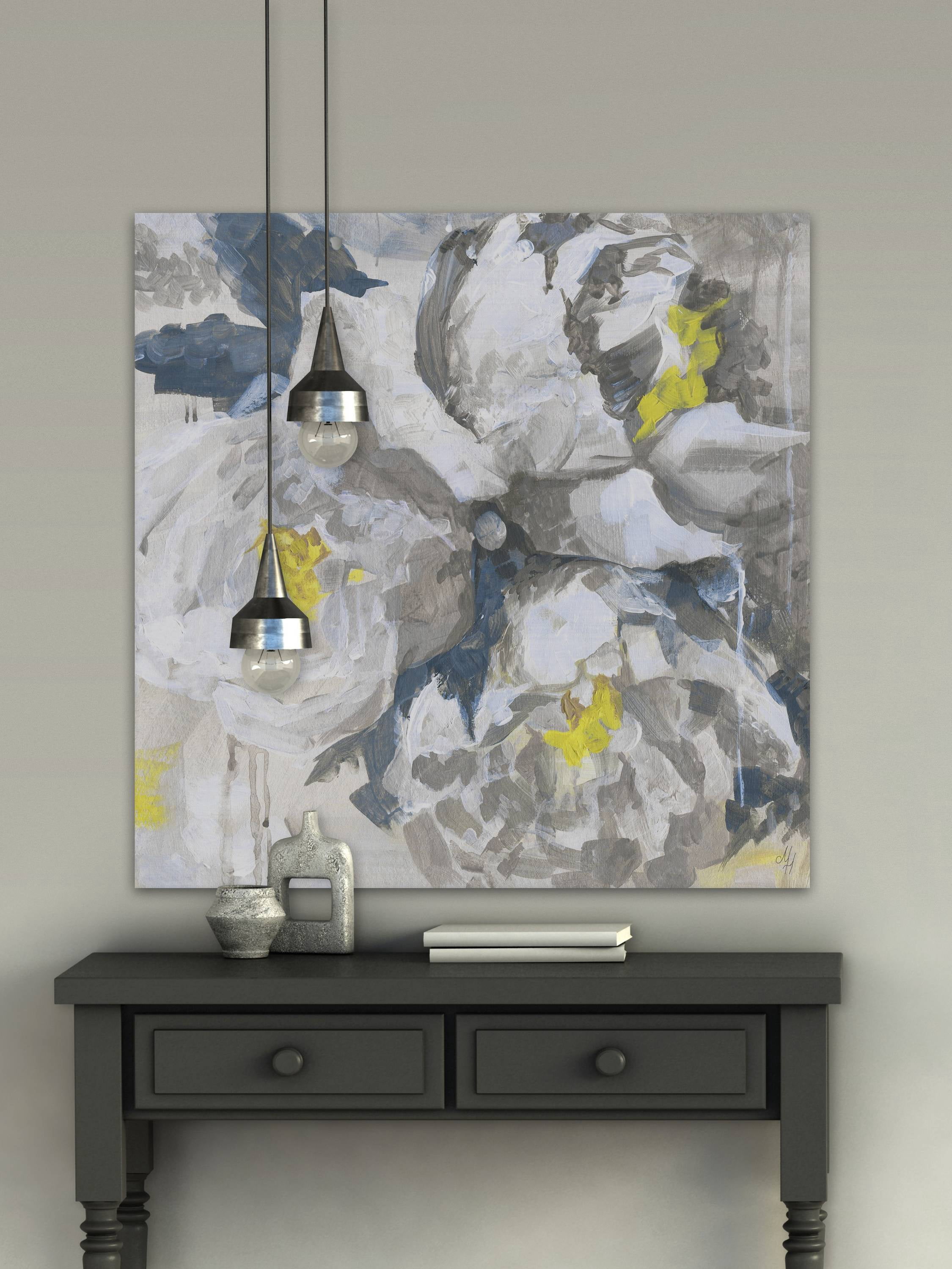 Marmont Hill White Peony IV Canvas Wall Art