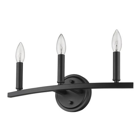 

HomeRoots 398440 6.63 x 18 x 4 in. Sawyer 3-Light Matte Black Vanity Light