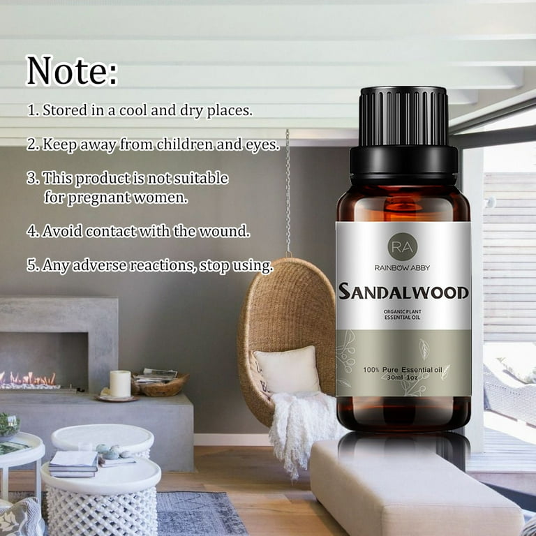 Sandalwood Essential Oil (30ML), 100% Pure Natural Organic Aromatherapy  Sandalwood Oil for Diffuser, Massage, Skin Care, Yoga, Sleep