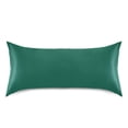 thumbnail image 3 of Haosy Satin Pillowcase for Hair and Skin Standard Cooling Silk Pillow Case with Envelope Closure Dark Green 20"x26", 3 of 9