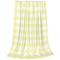 thumbnail image 2 of Fotbe Lemon Yellow Checkboard Manta de Franela Acolchonada con Estampado, Súper Suave y Esponjosa, Extra Grande para Sofá, Cama, Uso Todo el Año-80"x60", 2 of 7
