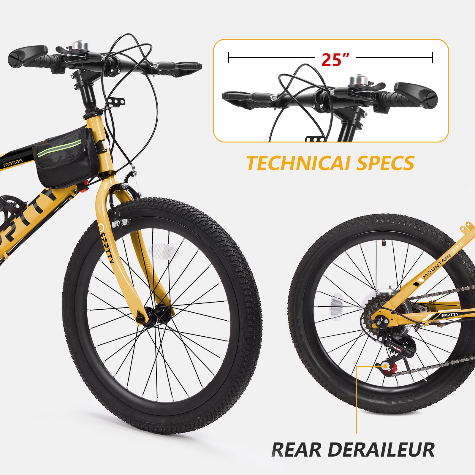 20-24 inch Bike,6-Speed Mountain Bike for Men Women Boys Girls,Comfort Saddle,Gold