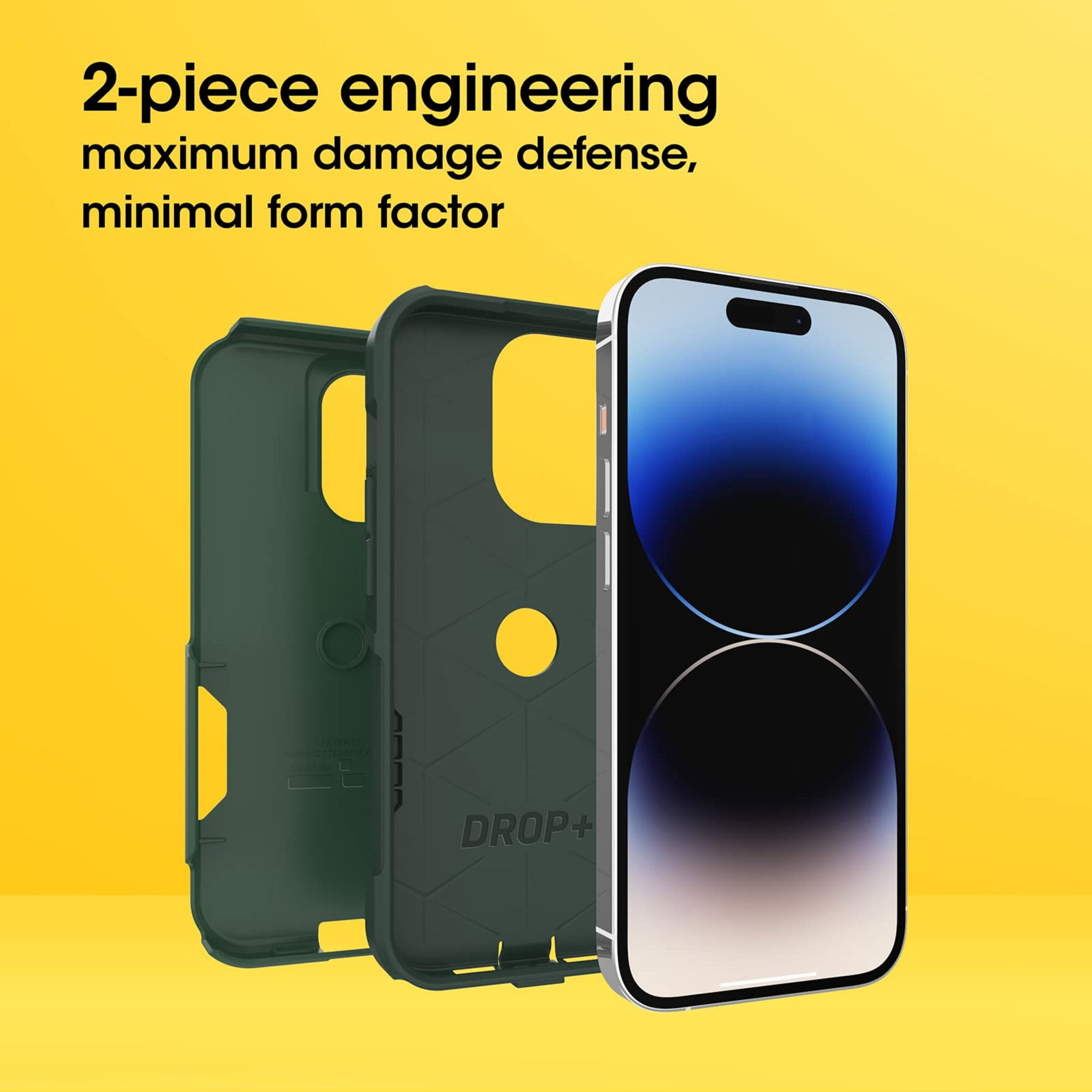 OtterBox iPhone 14 Pro (ONLY) Commuter Series Case - Trees Company (Green), Slim & Tough, Pocket-Friendly, with Port Protection