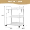 thumbnail image 3 of VECELO 3-Tier Printer Stand with Power Outlet and Storage Shelf, Large Printer Cart with Wheels, Rolling Printer Cart for Fax Scanner Files Media Player, for Office Home, White, 3 of 8