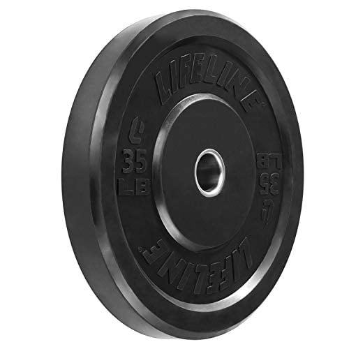 Lifeline Fitness Olympic 35 lb. Rubber Bumper Weight Plate - Single 2" Barbell Plate for Home Gym Equipment, Fitness equipment for use with weight bench