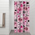 thumbnail image 2 of Halloween Pink Spooky Hearts and Ghosts Shower Curtain 36"x72" ,Bathroom Decorative Shower Curtains Set with 12 Hooks,Modern Waterproof Washable Shower Curtain, 2 of 6