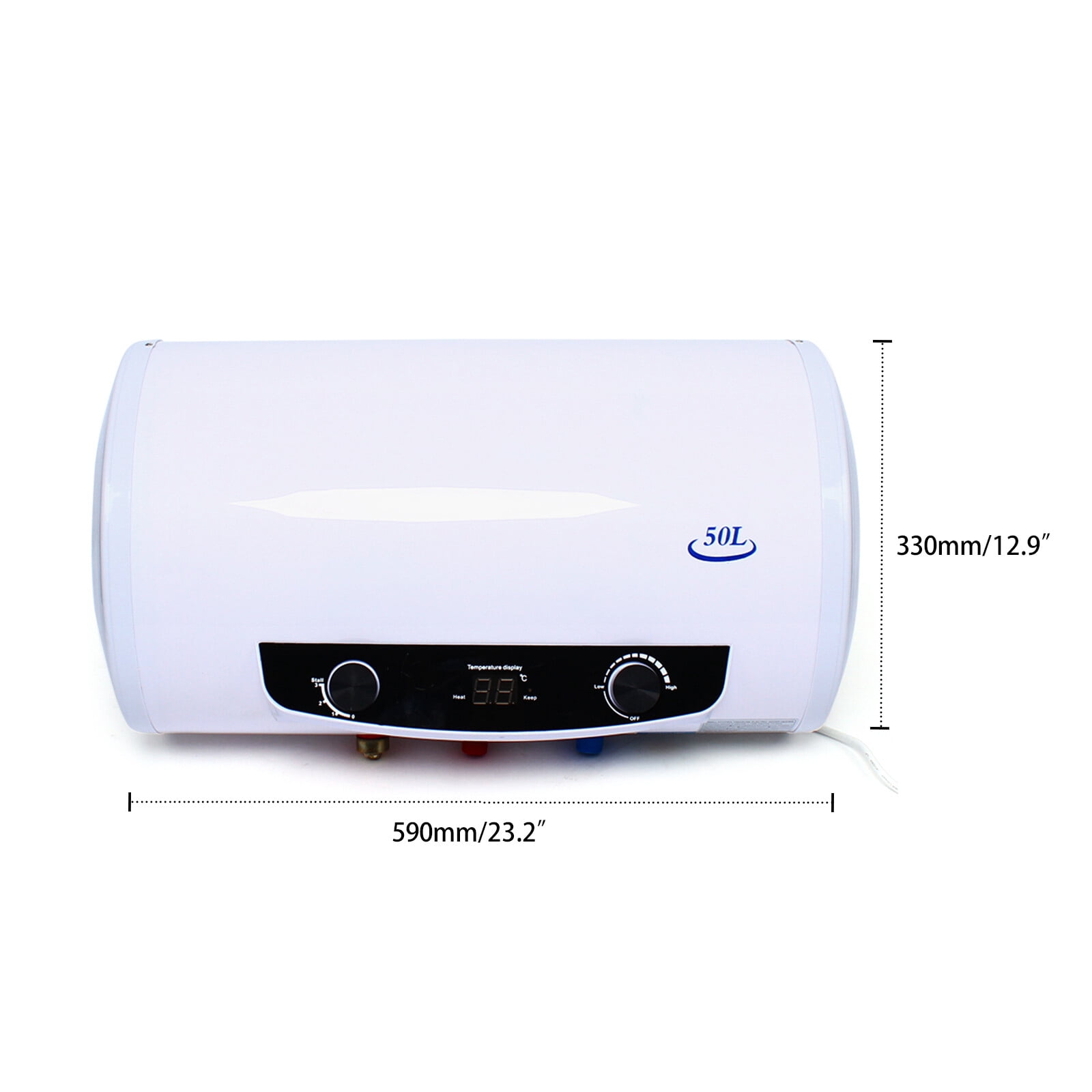 1500W Electric Hot Water Heater, White, 35L/9.25gal Wall-mounted Warmer Heat Tank for Bathroom Shower House 110V